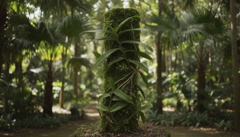 vanilla plant growing up a post